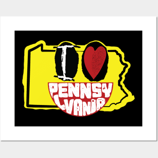 I Love Pennsylvania Smiling Happy Face Posters and Art